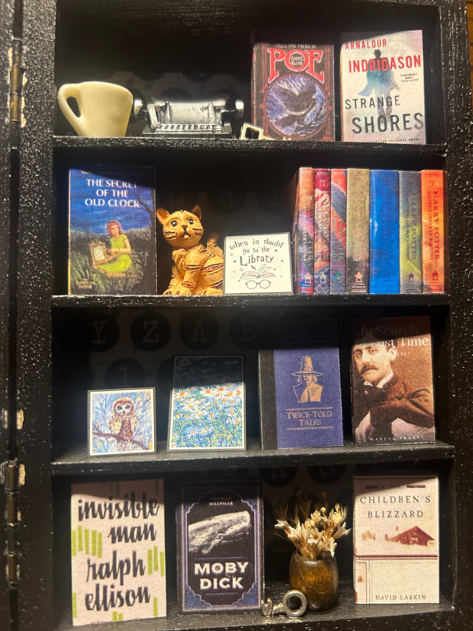 Miniature bookcases.