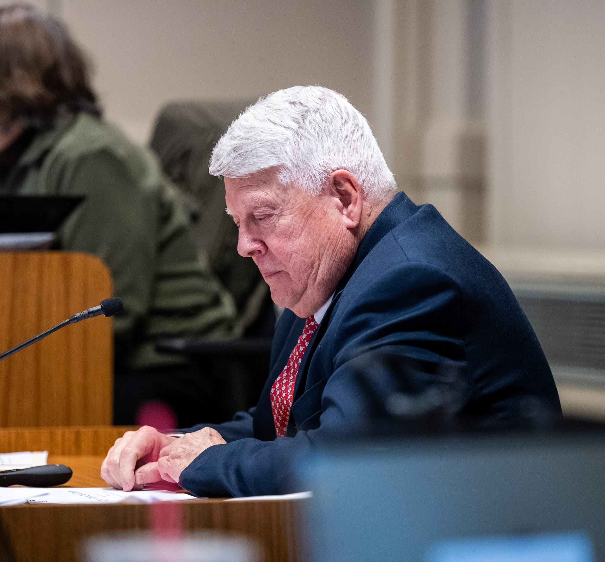 City Manager Doug Elliott listens to a discussion during a city council meeting on Feb. 17, 2026.