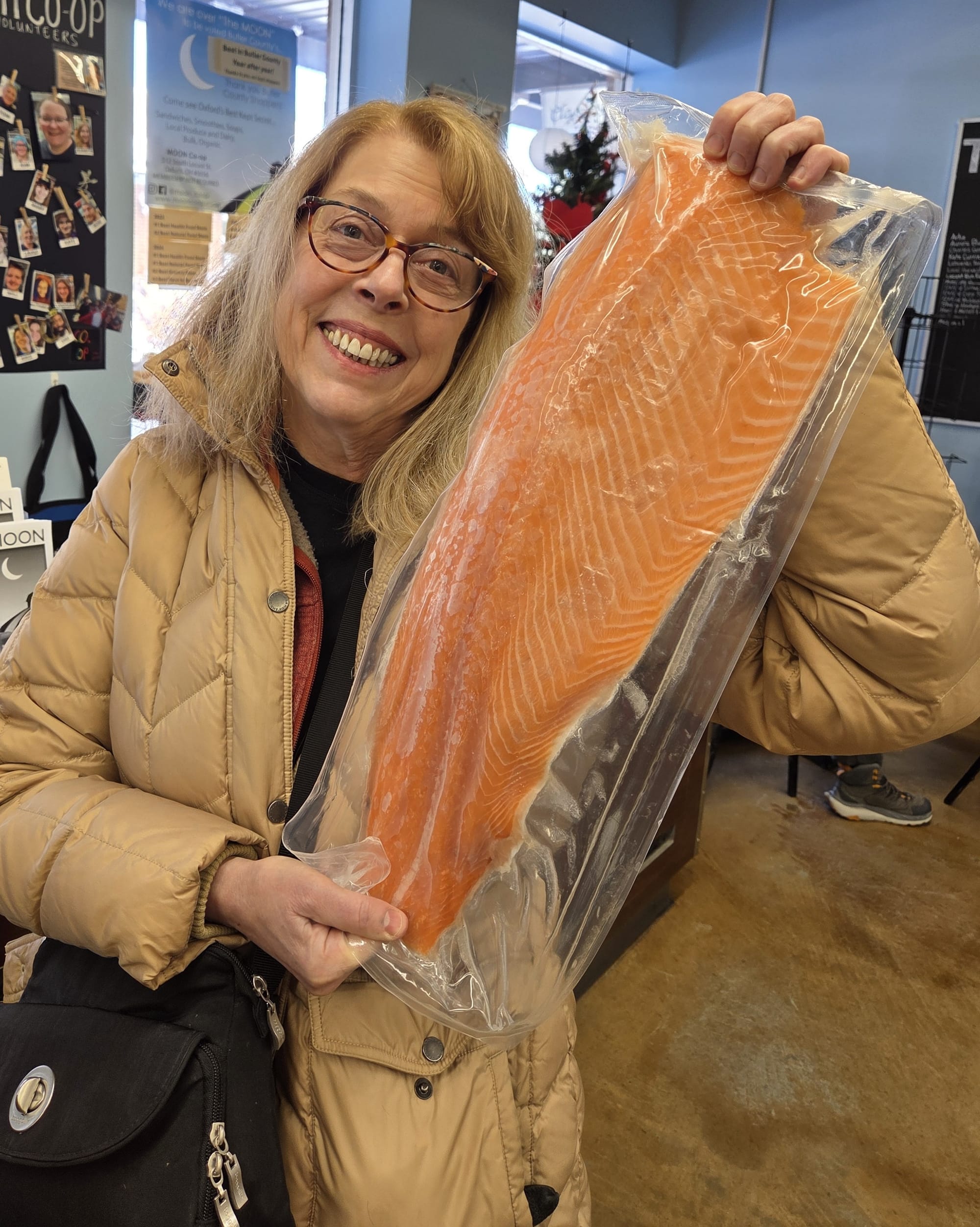 Norwegian salmon at MOON Co-op. 