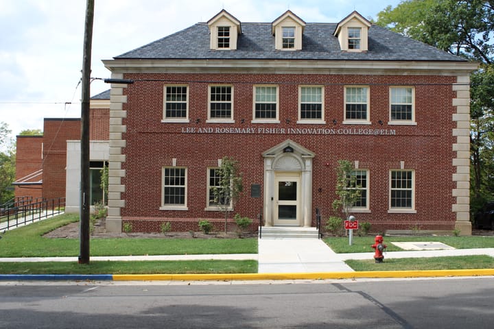 The front of College@Elm building