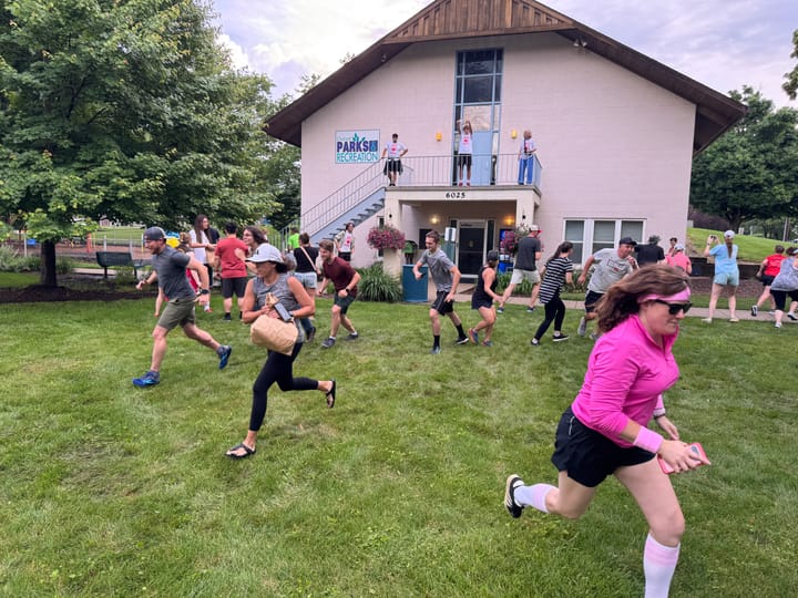 The hunters take off from the TRI Community Center