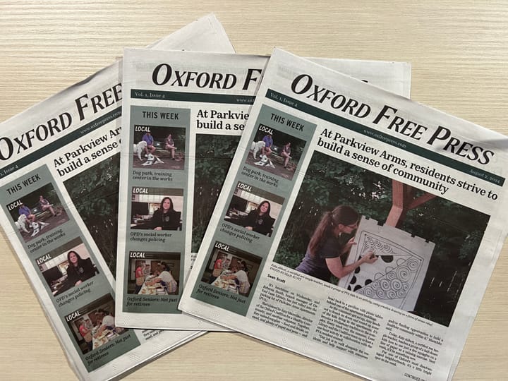 The Free Press participated in the small print division for papers with circulations below 40,000.