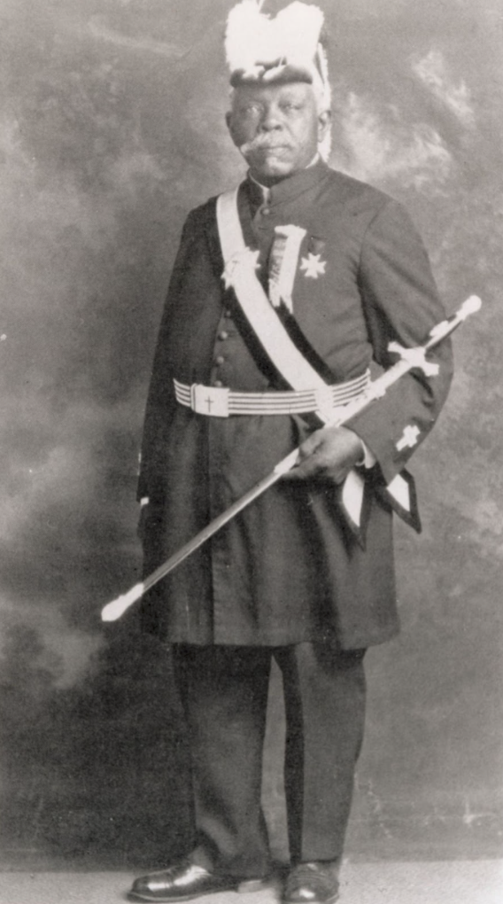 Master stonemason Cephas Burns in his Knights Templar uniform.